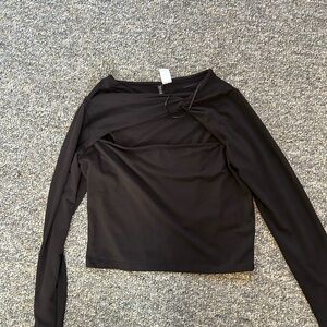 H&M Elegant Black Long Sleeve Top